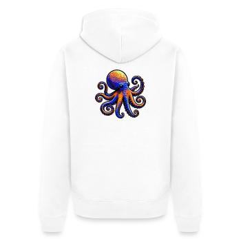 Pieuvre - Veste à capuche bio Premium Unisexe - blanc - Dos - Thijin (182cm)