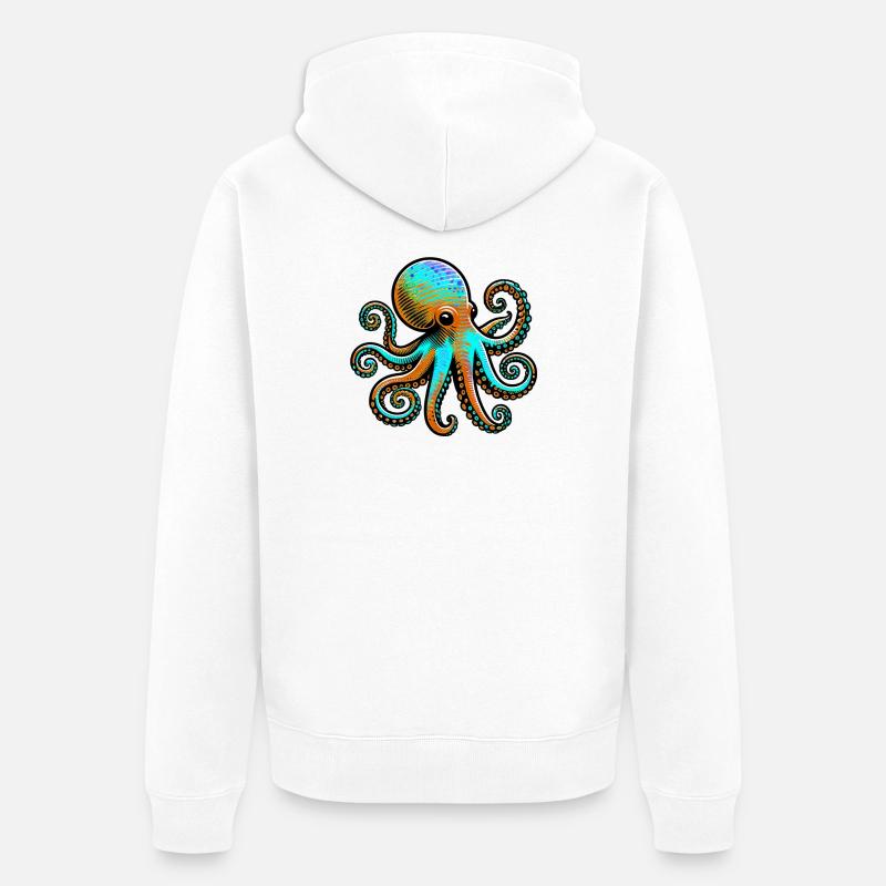 Pieuvre - Veste à capuche bio Premium Unisexe - blanc