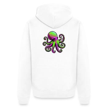 Pieuvre - Veste à capuche bio Premium Unisexe - blanc - Dos - Thijin (182cm)
