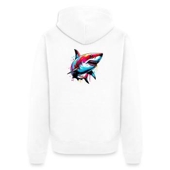 Requin - Veste à capuche bio Premium Unisexe - blanc - Dos - Thijin (182cm)