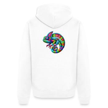 Chameleon - Unisex Premium Organic Zip Hoodie - white - Back - Thijin (182cm)