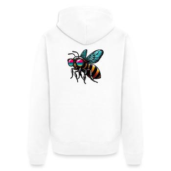 Biene - Unisex Premium Bio Zip Hoodie - Weiß - Hinten - Thijin (182cm)