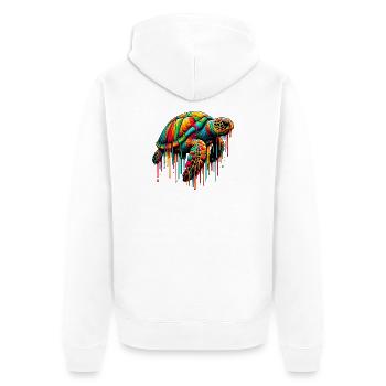 Turtle - Unisex Premium Organic Zip Hoodie - white - Back - Thijin (182cm)