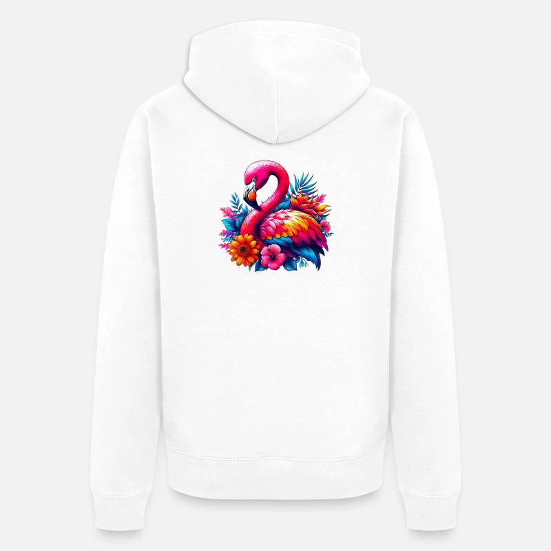 Flamant - Veste à capuche bio Premium Unisexe - blanc
