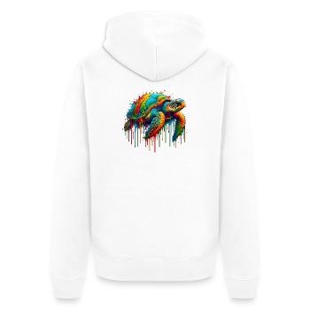 Turtle - Unisex Premium Organic Zip Hoodie - white - Back - Thijin (182cm)