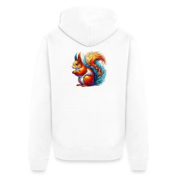 Squirrel - Unisex Premium Organic Zip Hoodie - white - Back - Thijin (182cm)