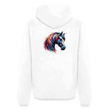 Cheval - Veste à capuche bio Premium Unisexe - blanc - Dos - Thijin (182cm)