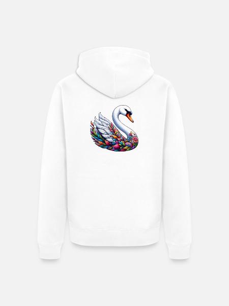 Swan - Unisex Premium Organic Zip Hoodie - white
