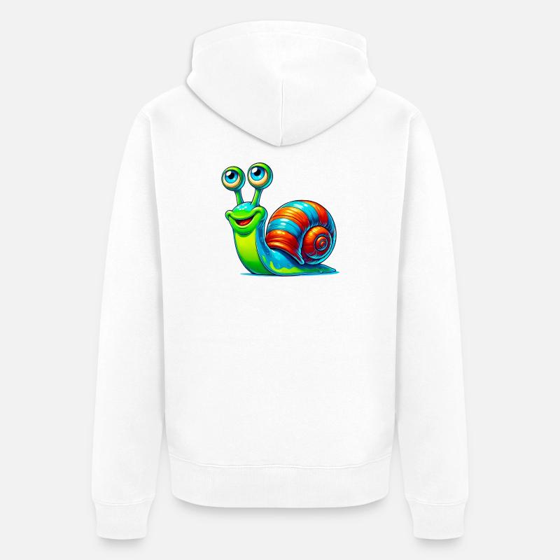 Escargot - Veste à capuche bio Premium Unisexe - blanc