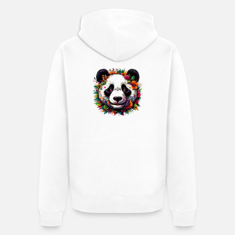 Panda - Veste à capuche bio Premium Unisexe - blanc
