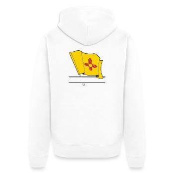 Flagge New Mexico Textbanner - Unisex Premium Bio Zip Hoodie - Weiß - Hinten - Thijin (182cm)