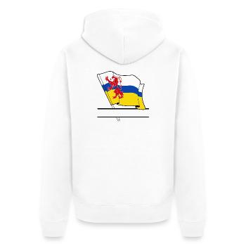 Drapeau Limbourg bandeau de texte - Veste à capuche bio Premium Unisexe - blanc - Dos - Thijin (182cm)