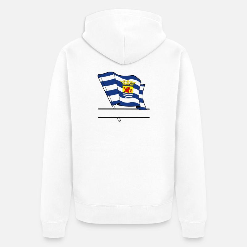 Bannière de texte Flag Zeeland - Veste à capuche bio Premium Unisexe - blanc