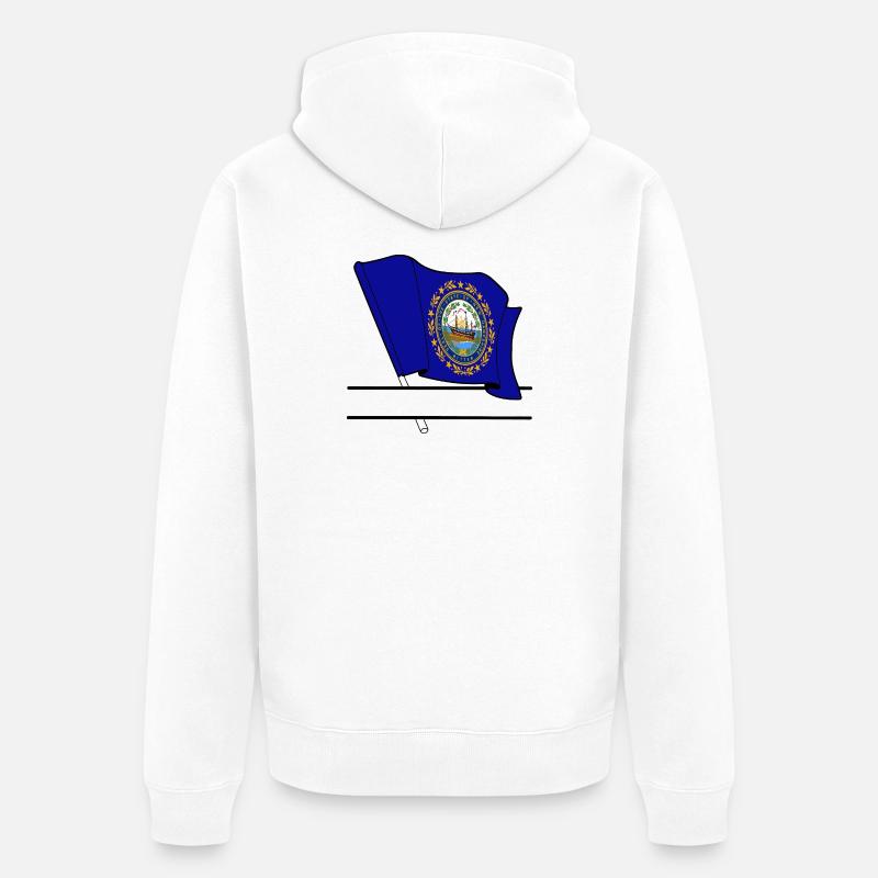 Drapeau New Hampshire texte bannière - Veste à capuche bio Premium Unisexe - blanc