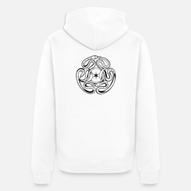 Serpents avec roue d’Hécate - Veste à capuche bio Premium Unisexe - blanc