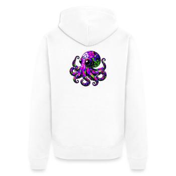 Pieuvre - Veste à capuche bio Premium Unisexe - blanc - Dos - Thijin (182cm)