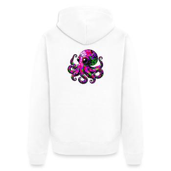 Octopus - Unisex Premium Organic Zip Hoodie - white - Back - Thijin (182cm)