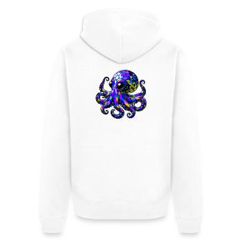 Pieuvre - Veste à capuche bio Premium Unisexe - blanc - Dos - Thijin (182cm)