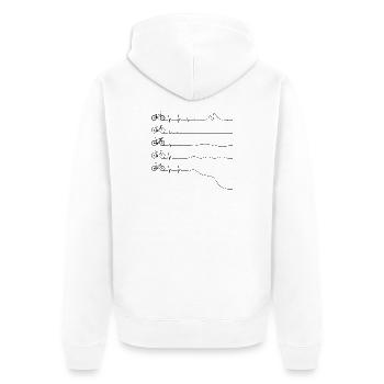 Minimal Bicycle Line Art on Black - Unisex Premium Organic Zip Hoodie - white - Back - Thijin (182cm)