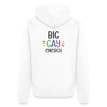 LGBTQ Pride Month - Big Gay Energy - Unisex Premium Organic Zip Hoodie - white - Back - Thijin (182cm)