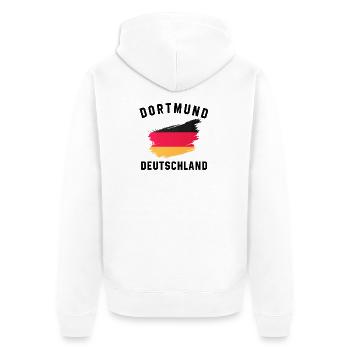 German Flag Artistic Brush Effect - Unisex Premium Organic Zip Hoodie - white - Back - Thijin (182cm)