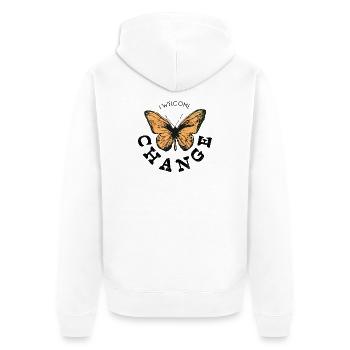 JE SUIS HEUREUX DE CHANGER - Veste à capuche bio Premium Unisexe - blanc - Dos - Thijin (182cm)