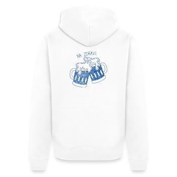 Verres à bière avec acclamations - Veste à capuche bio Premium Unisexe - blanc - Dos - Thijin (182cm)