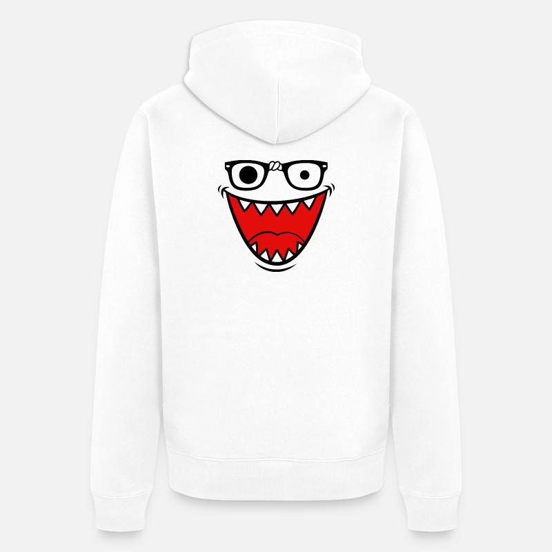 Monstre rétro Emo Halloween Y2K - Veste à capuche bio Premium Unisexe - blanc