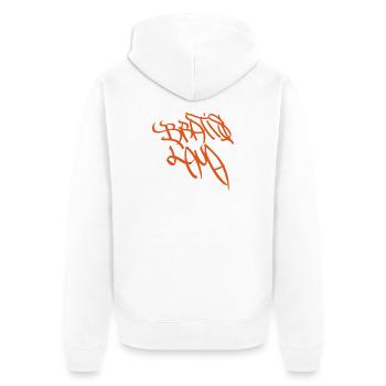 Expressiver Bratislava Graffiti - Unisex Premium Bio Zip Hoodie - Weiß - Hinten - Thijin (182cm)