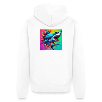Requin - Veste à capuche bio Premium Unisexe - blanc - Dos - Thijin (182cm)