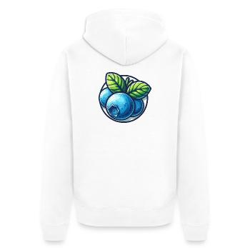 Bright blueberries and leaves - Unisex Premium Organic Zip Hoodie - white - Back - Thijin (182cm)