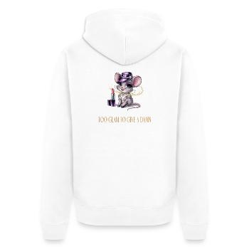 Hot Mouse with Glamour & Lipstick - Unisex Premium Organic Zip Hoodie - white - Back - Thijin (182cm)