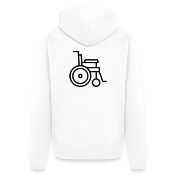 wheelchair - Unisex Premium Organic Zip Hoodie - white - Back - Thijin (182cm)