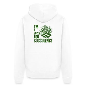Je suis une sucque pour les succulentes - Veste à capuche bio Premium Unisexe - blanc - Dos - Thijin (182cm)