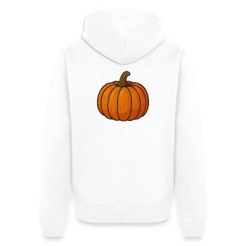 Kürbis Cartoon Illustration - Unisex Premium Bio Zip Hoodie - Weiß - Hinten - Thijin (182cm)