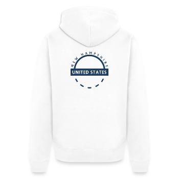 New Hampshire State Emblem Badge - Unisex Premium Organic Zip Hoodie - white - Back - Thijin (182cm)
