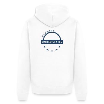 Insigne de cercle du Wyoming des États-Unis - Veste à capuche bio Premium Unisexe - blanc - Dos - Thijin (182cm)