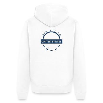 New Mexico USA-Abzeichen - Unisex Premium Bio Zip Hoodie - Weiß - Hinten - Thijin (182cm)