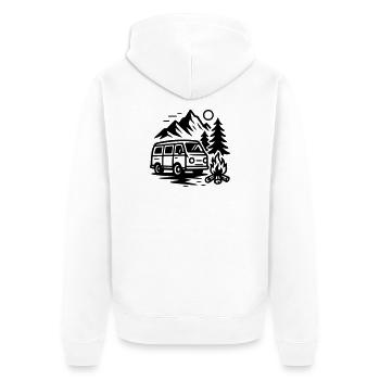 Camper - Unisex Premium Organic Zip Hoodie - white - Back - Thijin (182cm)