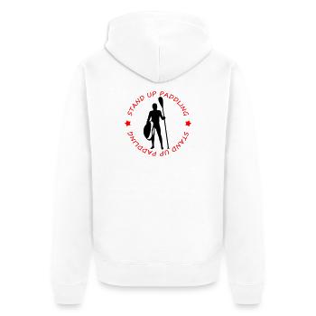 Stand Up Paddling - Unisex Premium Organic Zip Hoodie - white - Back - Thijin (182cm)