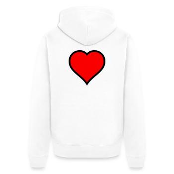 Red Heart Icon Print - Unisex Premium Organic Zip Hoodie - white - Back - Thijin (182cm)