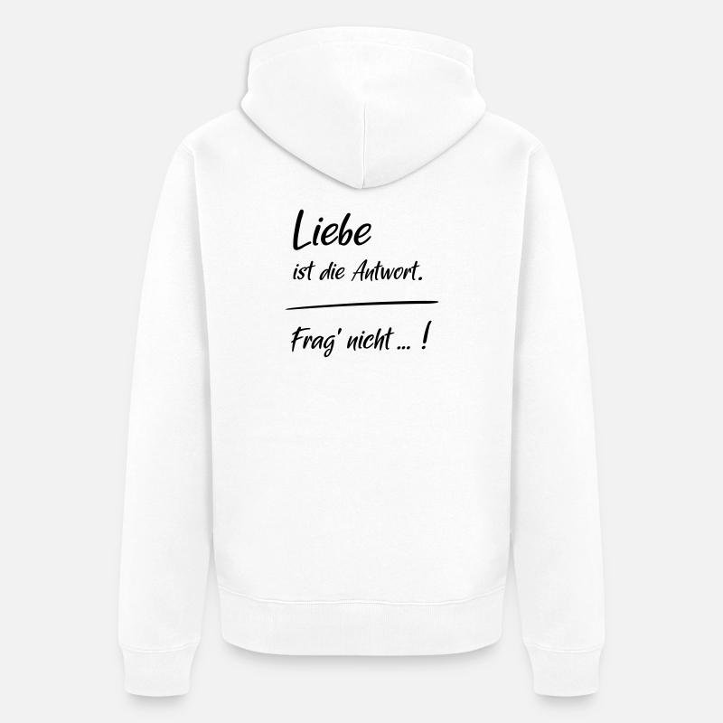 L’amour est la réponse - Veste à capuche bio Premium Unisexe - blanc