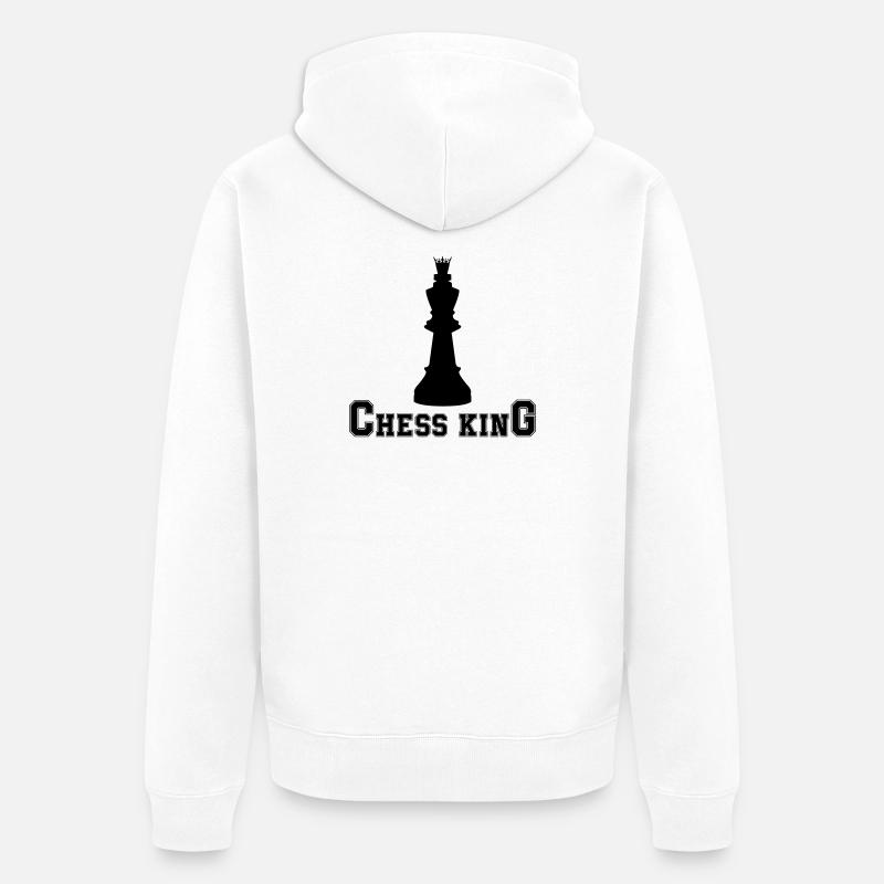 Roi des échecs - Veste à capuche bio Premium Unisexe - blanc