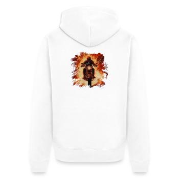 Flame Storm Motorcyclists - Unisex Premium Organic Zip Hoodie - white - Back - Thijin (182cm)