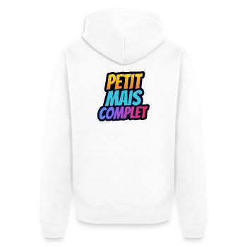 Petit mais complet - Unisex Premium Bio Zip Hoodie - Weiß - Hinten - Thijin (182cm)