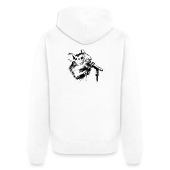 singende Maus - Unisex Premium Bio Zip Hoodie - Weiß - Hinten - Thijin (182cm)