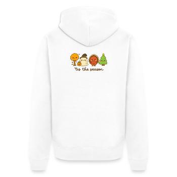 Cozy Season Freunde, Weihnachten Kawaii - Unisex Premium Bio Zip Hoodie - Weiß - Hinten - Thijin (182cm)