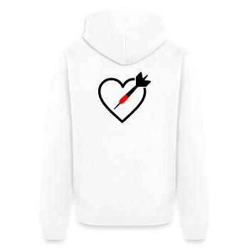 Heart Darts – Passion Precision - Unisex Premium Organic Zip Hoodie - white - Back - Thijin (182cm)