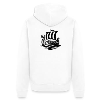 Viking Ship Dragon Boat Viking - Unisex Premium Organic Zip Hoodie - white - Back - Thijin (182cm)