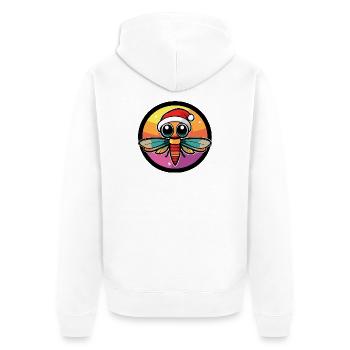 Kawaii Bee dans le cercle du Santa Hat - Veste à capuche bio Premium Unisexe - blanc - Dos - Thijin (182cm)